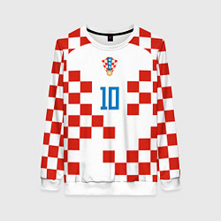 Свитшот женский Лука Модрич форма сборной Хорватии, цвет: 3D-белый