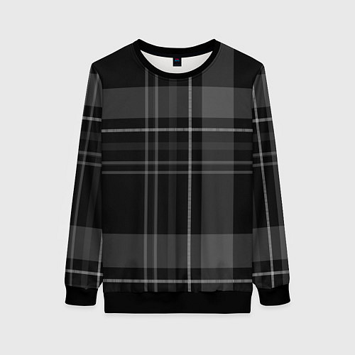 Женский свитшот Темная клетка / 3D-Черный – фото 1