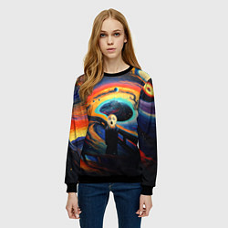 Свитшот женский Крик в космосе, цвет: 3D-черный — фото 2