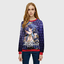 Свитшот женский Лайла элементали, цвет: 3D-красный — фото 2