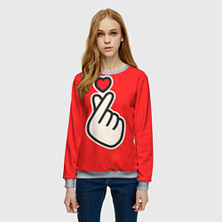 Свитшот женский К- Heart, цвет: 3D-меланж — фото 2