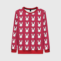 Свитшот женский Bunny Pattern red, цвет: 3D-красный