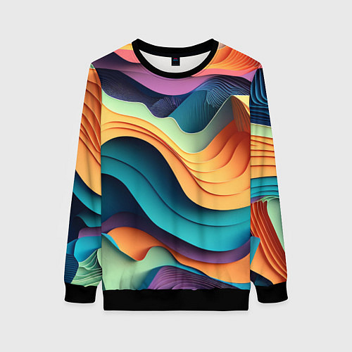 Женский свитшот Цветной рельеф / 3D-Черный – фото 1