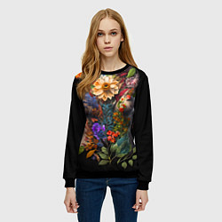 Свитшот женский Тело девушка-весна, цвет: 3D-черный — фото 2