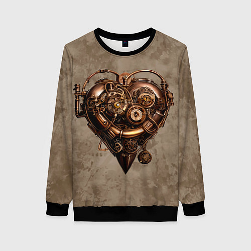 Женский свитшот Стимпанк сердце / 3D-Черный – фото 1