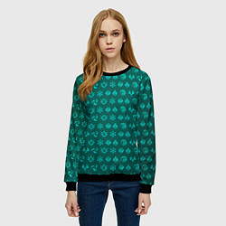 Свитшот женский Паттерн элементали под анемо, цвет: 3D-черный — фото 2