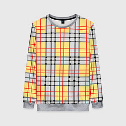 Свитшот женский Светлые квадраты и линии, цвет: 3D-меланж