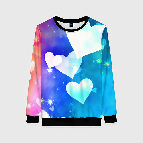 Женский свитшот Dreamy Hearts Multicolor / 3D-Черный – фото 1