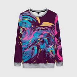 Свитшот женский Purple abstraction, цвет: 3D-меланж