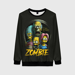 Свитшот женский Simpsons zombie, цвет: 3D-черный