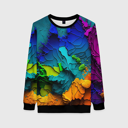 Женский свитшот Взрыв красок / 3D-Черный – фото 1