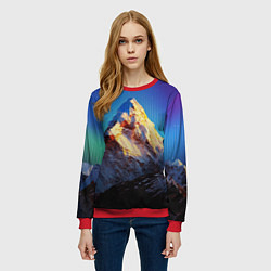 Свитшот женский Космический эверест, цвет: 3D-красный — фото 2