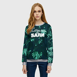 Свитшот женский Тропики: хочу на Бали, цвет: 3D-меланж — фото 2