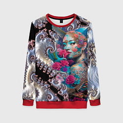 Свитшот женский Japanese beauty - irezumi, цвет: 3D-красный