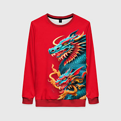 Свитшот женский Japanese dragon - irezumi, цвет: 3D-красный