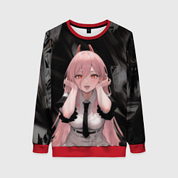 Свитшот женский Человек-Бензопила: Пауэр, цвет: 3D-красный