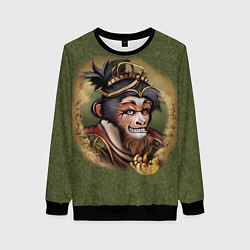 Свитшот женский Король обезьян Сунь Укун, цвет: 3D-черный