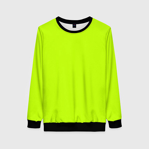 Женский свитшот Лайм цвет: однотонный лаймовый / 3D-Черный – фото 1
