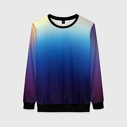 Свитшот женский Blue gradient colors, цвет: 3D-черный