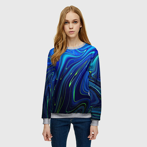 Женский свитшот Blurred colors / 3D-Меланж – фото 3