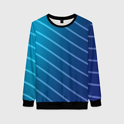 Свитшот женский Волны и полосы, цвет: 3D-черный