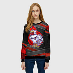 Свитшот женский Боевой петух, цвет: 3D-черный — фото 2