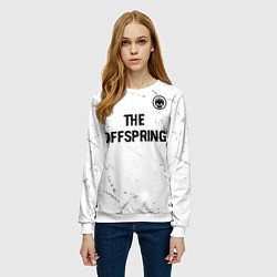 Свитшот женский The Offspring glitch на светлом фоне: символ сверх, цвет: 3D-белый — фото 2
