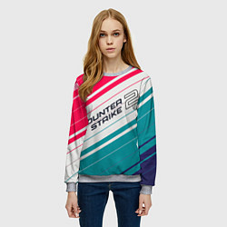 Свитшот женский Counter strike 2 полосы, цвет: 3D-меланж — фото 2