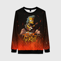 Женский свитшот Rock n roll fire Simpsons