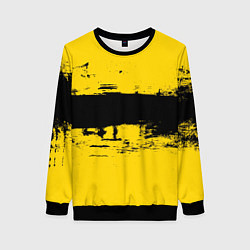 Свитшот женский Черно-желтая полоса Cyberpunk 2077, цвет: 3D-черный