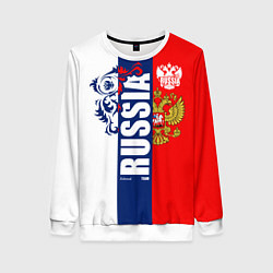 Женский свитшот Russia national team: white blue red