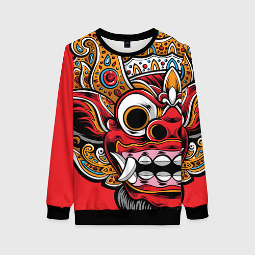 Женский свитшот Barong - Bali - tattoo / 3D-Черный – фото 1