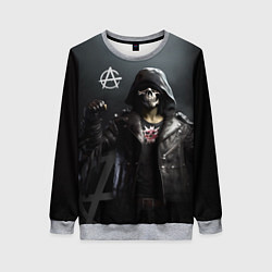 Свитшот женский Зомби анархист, цвет: 3D-меланж