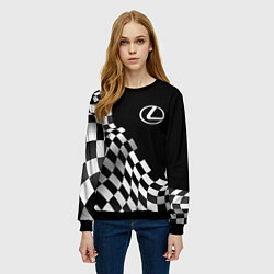 Свитшот женский Lexus racing flag, цвет: 3D-черный — фото 2