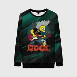 Свитшот женский Rock music Simpsons, цвет: 3D-черный