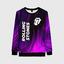 Свитшот женский Rolling Stones violet plasma, цвет: 3D-черный