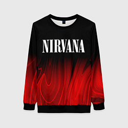 Свитшот женский Nirvana red plasma, цвет: 3D-черный