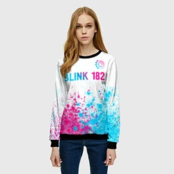 Свитшот женский Blink 182 neon gradient style: символ сверху, цвет: 3D-черный — фото 2
