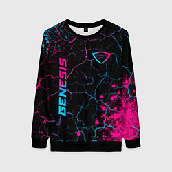 Свитшот женский Genesis - neon gradient: надпись, символ, цвет: 3D-черный