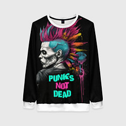 Свитшот женский Punks not dear, цвет: 3D-белый