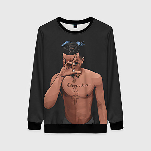 Женский свитшот XXXTentacion арт / 3D-Черный – фото 1