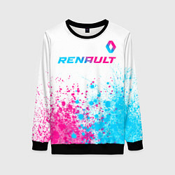 Женский свитшот Renault neon gradient style: символ сверху