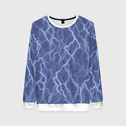 Женский свитшот Электрический разряд на голубом фоне