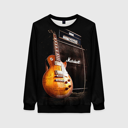 Женский свитшот Рокерская гитара / 3D-Черный – фото 1