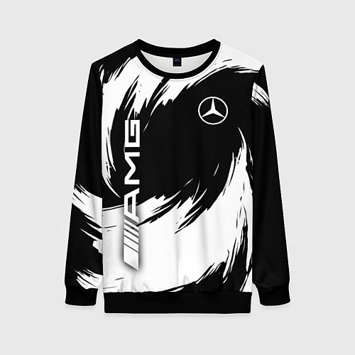 Женский свитшот Mercedes benz - white color / 3D-Черный – фото 1