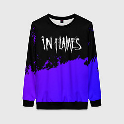 Свитшот женский In Flames purple grunge, цвет: 3D-черный