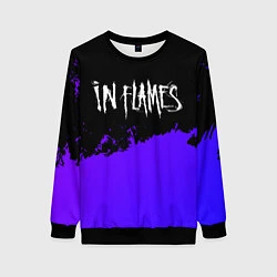 Свитшот женский In Flames purple grunge, цвет: 3D-черный