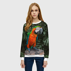 Свитшот женский Попугай Макао, цвет: 3D-белый — фото 2