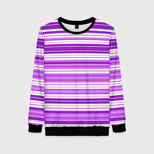 Женский свитшот Фиолетовые полосы / 3D-Черный – фото 1