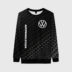 Свитшот женский Volkswagen карбоновый фон, цвет: 3D-черный